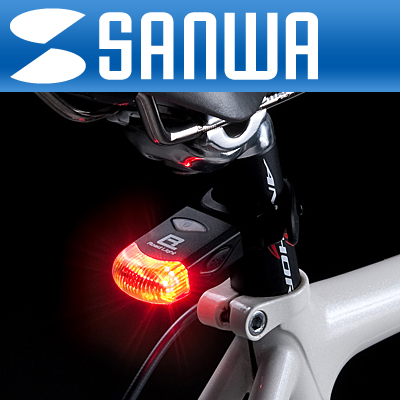 강원전자 산와서플라이 800-BYLED5BK 자전거 2구 LED 라이트(후미등/블랙)