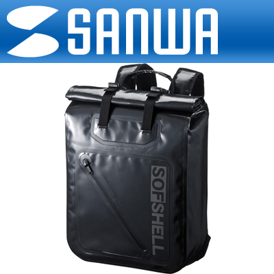 강원전자 산와서플라이 BAG-WP001BK 방수(타포린 소재) 배낭형 노트북 가방(15.6"와이드/블랙)