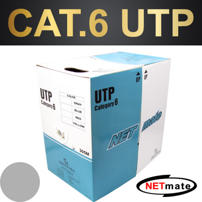 강원전자 넷메이트 NMC-UTP24 CAT.6 UTP 보급형 케이블 305m (단선/그레이)
