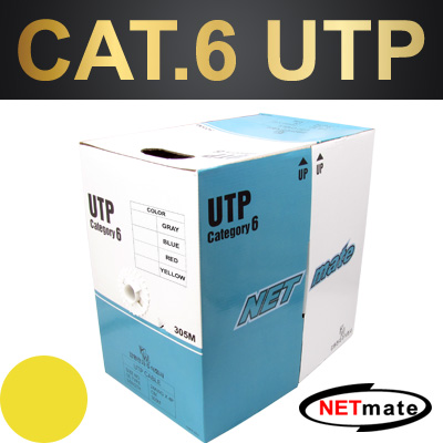 강원전자 넷메이트 NMC-UTP25 CAT.6 UTP 보급형 케이블 305m (단선/옐로우)