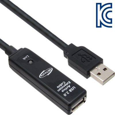 강원전자 넷메이트 CBL-203B-10M USB2.0 리피터 10m (LED/전원 아답터 포함)