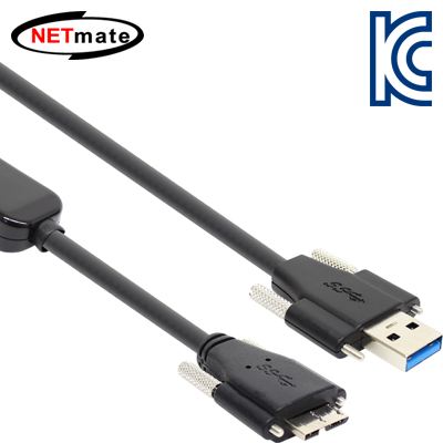 강원전자 넷메이트 CBL-D302MBSS-5M USB3.0 AM(Lock)-MicroB(Lock) 리피터 5m
