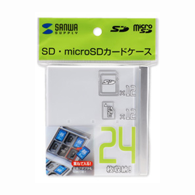 강원전자 산와서플라이 FC-MMC4WH MicroSD+SD 메모리카드 하드 케이스(12+12매/화이트)