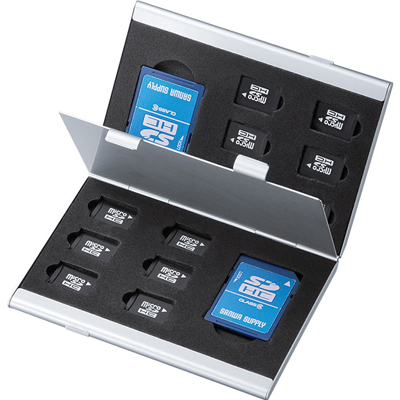 강원전자 산와서플라이 FC-MMC5MICN MicroSD+SD 메모리카드 알루미늄 케이스(총 14매)