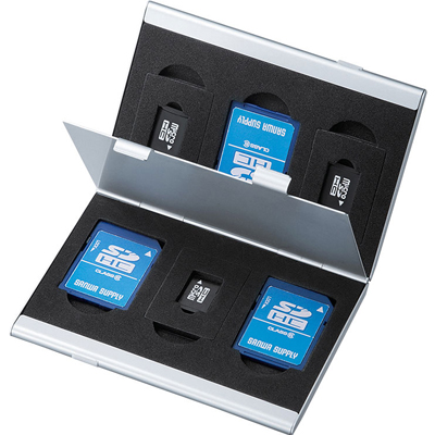 강원전자 산와서플라이 FC-MMC5SDN MicroSD+SD 메모리카드 알루미늄 케이스(총 6매)