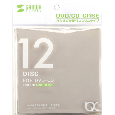 강원전자 산와서플라이 FCD-CL12BK 투명 슬림 CD/DVD 케이스(12매/블랙)
