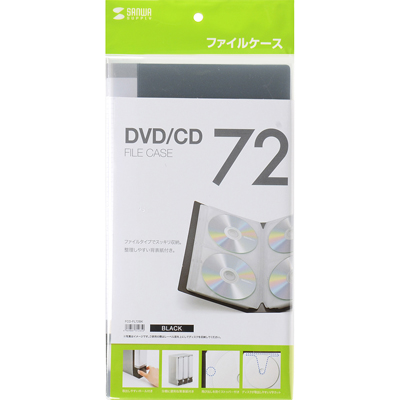 강원전자 산와서플라이 FCD-FL72BK 파일형 CD/DVD 케이스(72매/블랙)