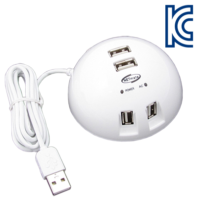 강원전자 넷메이트 HUB-260 White Mini Dome USB2.0 7포트 유전원 허브(화이트)