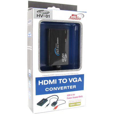 강원전자 넷메이트 HV-01 HDMI to VGA(RGB)+Stereo 컨버터(케이블 타입)
