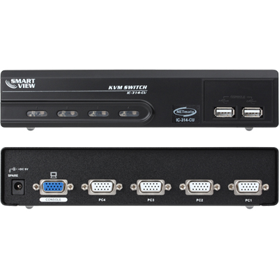 강원전자 넷메이트 IC-314-CUW3 COMBO RGB KVM 4:1 스위치(USB, COMBO 타입 KVM 케이블 포함)