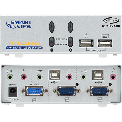 강원전자 넷메이트 IC-712-IAUR RGB KVM 2:1 스위치(USB, Audio)