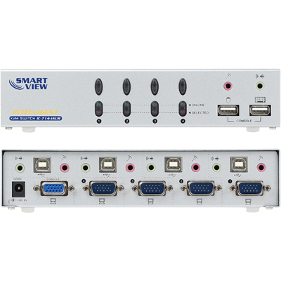 강원전자 넷메이트 IC-714-IAUR RGB KVM 4:1 스위치(USB, Audio)