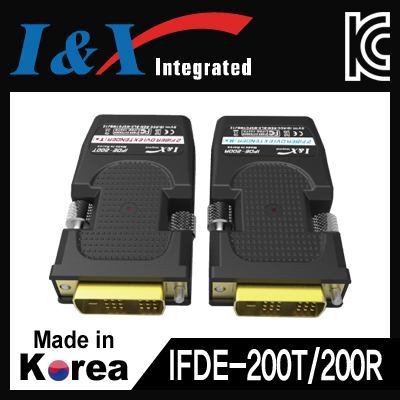 I&X(아이앤엑스) IFDE-200T/200R 국산 DVI 1:1 광 리피터 (2Km/LC타입)