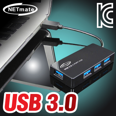강원전자 넷메이트 NM-AS304 USB3.0 4포트 무전원 허브(NM-AS304)