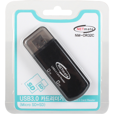 강원전자 넷메이트 NM-OR32C USB3.0 Micro SD+SD 카드리더기(블랙)