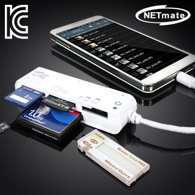 강원전자 넷메이트 NM-OTG06 모바일 OTG 멀티 카드리더기 (화이트)