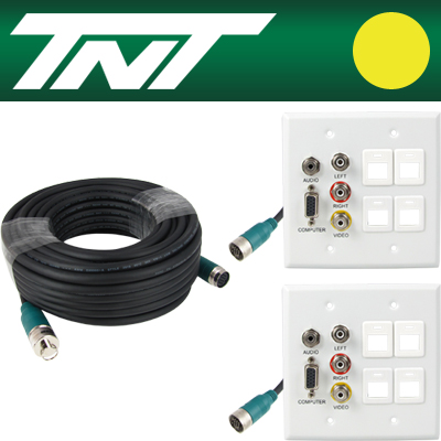 강원전자 TNT NM-TNTA15S7 RGB+스테레오 or 3RCA + 4모듈 월 플레이트 분리형(배관용) 케이블 15m