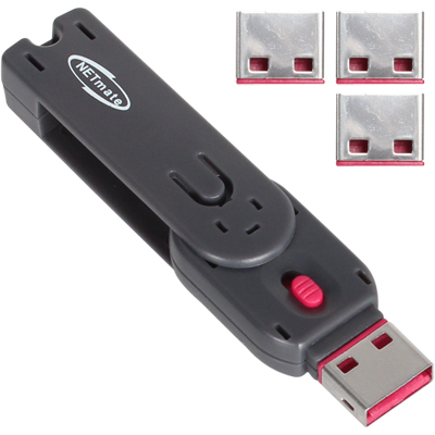 강원전자 넷메이트 NM-UL01R 스윙형 USB포트 잠금장치(레드)