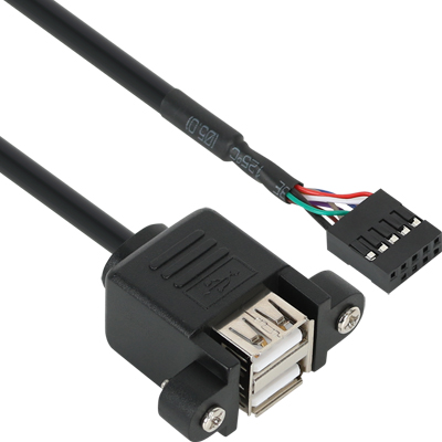 강원전자 넷메이트 NM-UBC05 USB2.0 2포트 메인보드 연결 판넬형 케이블 0.5m