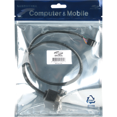 강원전자 넷메이트 NM-UBC05 USB2.0 2포트 메인보드 연결 판넬형 케이블 0.5m