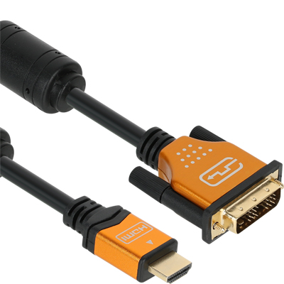 강원전자 넷메이트 NMC-HD01G HDMI 1.4 to DVI Gold Metal 케이블 1m