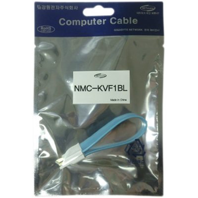 강원전자 넷메이트 NMC-KVF1BL 모바일 충전·데이터 Mini FLAT 케이블 (마이크로 5핀 케이블/블루)