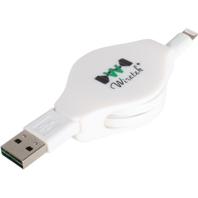 강원전자 넷메이트 NMC-L510VR MFi 공식인증 8핀 라이트닝 양면인식 USB 데이터·충전 자동감김 케이블 1m