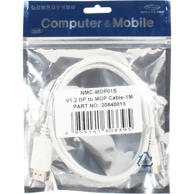 강원전자 넷메이트 NMC-MDP01S Mini DisplayPort to DisplayPort 1.2 케이블 1m