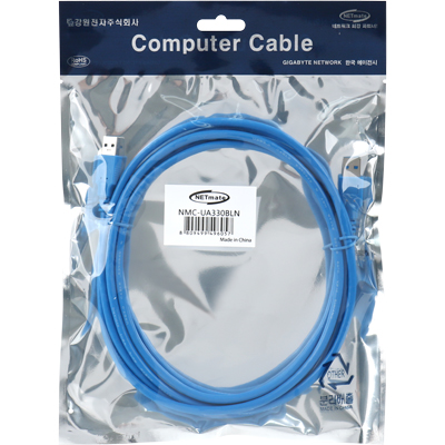 강원전자 넷메이트 NMC-UA310BLN USB3.0 AM-AM 케이블 1m (블루)