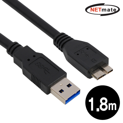 강원전자 넷메이트 NMC-UB18B USB3.0 Micro-B 케이블 1.8m (블랙)