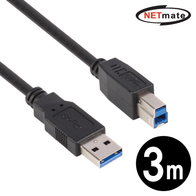 강원전자 넷메이트 NMC-UB330BK USB3.0 Standard A-B 케이블 3m (블랙)