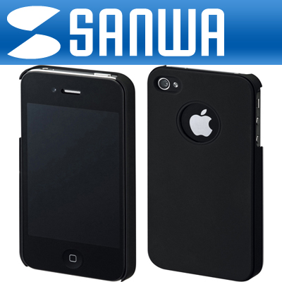 강원전자 산와서플라이 PDA-IPH46BK iPhone4·4S 고무 코팅 하드 케이스(블랙)