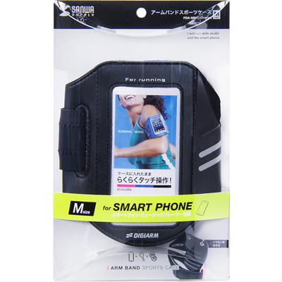 강원전자 산와서플라이 PDA-MP3C12BK 스마트폰 스포츠 암밴드(65x11x125/블랙)