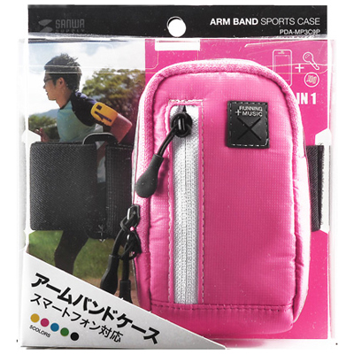 강원전자 산와서플라이 PDA-MP3C9P 스마트폰 스포츠 암밴드(80x20x135/핑크)