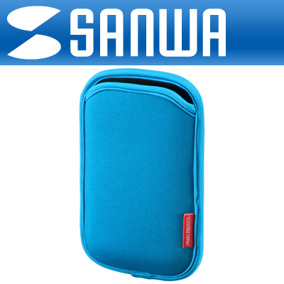 강원전자 산와서플라이 PDA-SPC1BL 스마트폰 네오프렌 슬립형 파우치(블루)