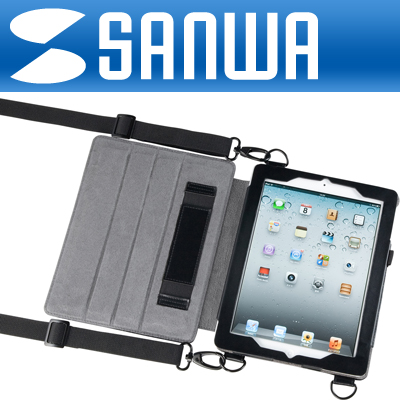 강원전자 산와서플라이 PDA-TAB2 스탠드형 숄더/핸드벨트 iPad 케이스
