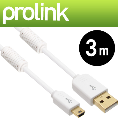 프로링크 PMM368-0300N PMM시리즈 USB2.0 Mini 5핀 케이블 3m (OFC/24K금도금/노이즈 필터)