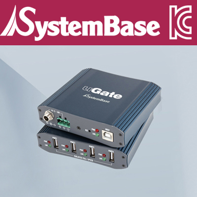 SystemBase(시스템베이스) USB2.0 4포트 산업용 유전원 허브(12V1.5A 전원 아답터 포함)