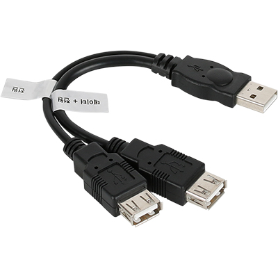 강원전자 넷메이트 NMC-UF185B USB2.0 연장 Y 케이블 0.16m (블랙)
