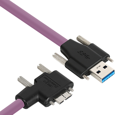 강원전자 넷메이트 CBL-HFPD3igMBSS-2mRA USB3.0 High-Flex AM-MicroB 케이블 2m (독일 igus 선재/꺾임/Lock)