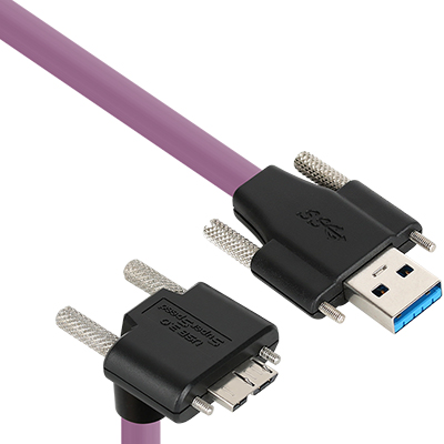 강원전자 넷메이트 CBL-HFPD3igMBSS-2mDA USB3.0 High-Flex AM-MicroB 케이블 2m (독일 igus 선재/꺾임/Lock)