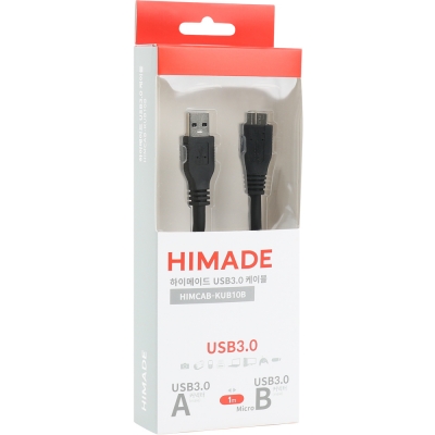 HIMADE(하이메이드) HIMCAB-KUB10B USB3.0 AM-Micro B 케이블 1m (블랙)