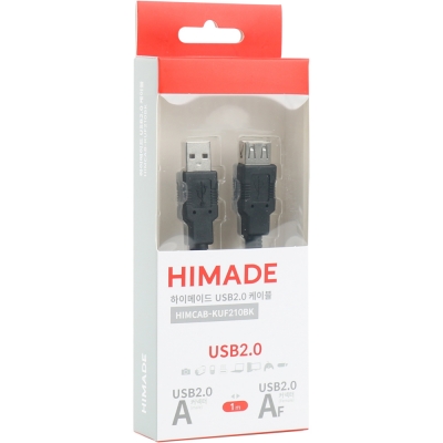 HIMADE(하이메이드) HIMCAB-KUF210BK USB2.0 연장 AM-AF 케이블 1m (블랙)