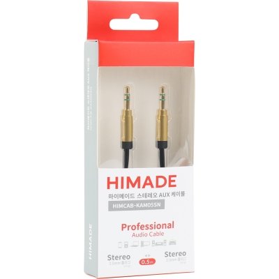 HIMADE(하이메이드) HIMCAB-KAM05SN 스테레오 AUX 케이블 0.5m (블랙)