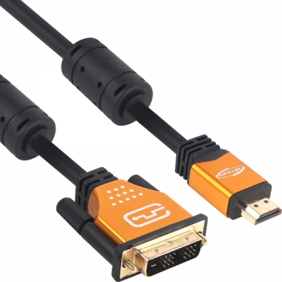 강원전자 넷메이트 NM-HD015GZ HDMI to DVI Gold Metal 케이블 1.5m