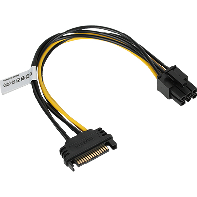 강원전자 넷메이트 NMP-SV6P SATA 파워 15핀 to PCI-E 6핀 전원 케이블