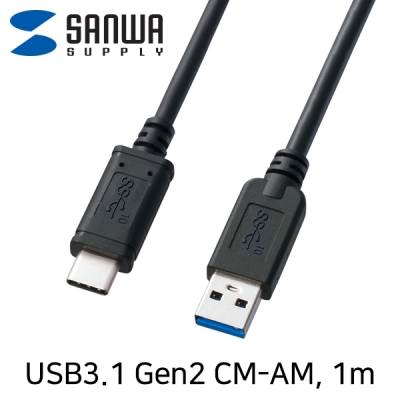 강원전자 산와서플라이 KU31-CA10 USB3.1 Gen2 CM-AM 케이블 1m