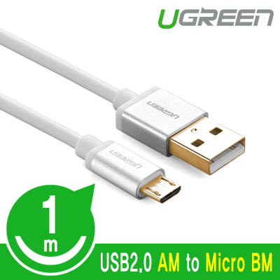 유그린 U-30655 USB2.0 마이크로 5핀(Micro B)  케이블 1m (실버)