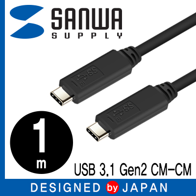 강원전자 산와서플라이 KU31-CCP510 USB3.1 Gen2 CM-CM 케이블 1m (USB Type C 케이블/100W)