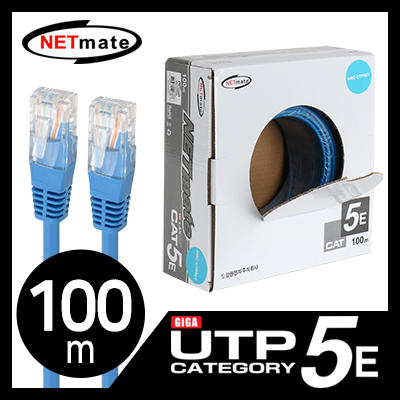 강원전자 넷메이트 NMC-UTP06T CAT.5E UTP 케이블 100m (단선/블루)